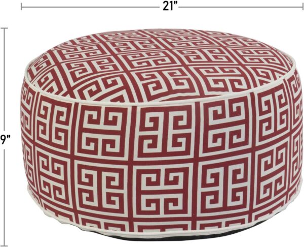 Kozyard Inflatable Ottoman Stool - Portable Round Pouf for Indoor/Outdoor Use - Perfect Small Foot Rest or Seating for Kids and Adults - Ideal for Camping or Home (Ruby Red) - Image 3