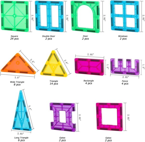 Magnetic Building Tiles, 70 Pcs 3D Magnetic Building Blocks Set for Kids, STEM Educational Preschool Magnet Toys for Toddlers Boys Girls 3 4 5 6 7 8 Year Old - Image 5
