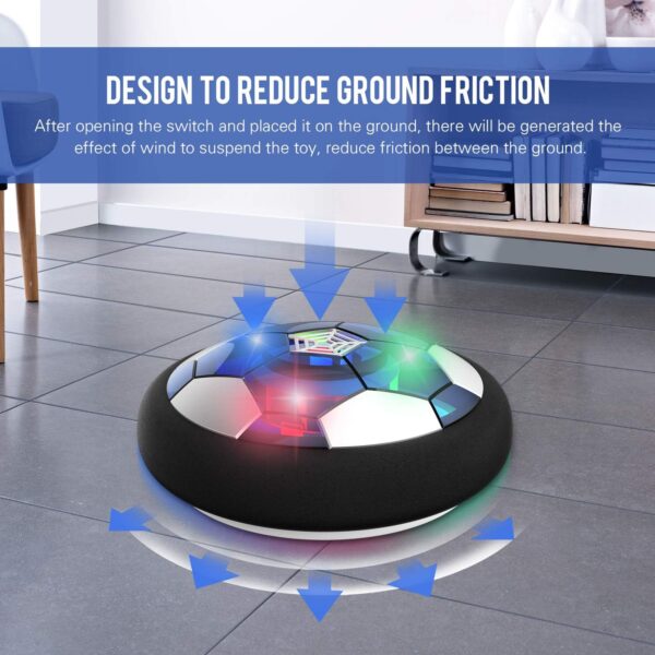 Hover Soccer Ball Boy Toy, Air Power Floating Hover Soccer with LED Light & Soft Foam Bumper, Kids Training Soccer Ball Indoor Outdoor Game, Birthday Gifts for Age 3 4 5 6 7 8-10 Years Old Boys Girls - Image 3