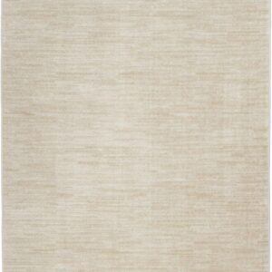 Nourison Essentials Indoor/Outdoor Ivory Beige 6' x 9' Area Rug, Easy Cleaning, Non Shedding, Bed Room, Living Room, Dining Room, Backyard, Deck, Patio (6x9)