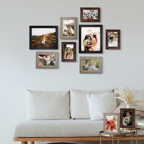 LUCKYLIFE Picture Frame Set 10-Pack, Gallery Wall Frame Collage with 8x10 5x7 4x6 Frames in 3 Different Finishes - Image 5