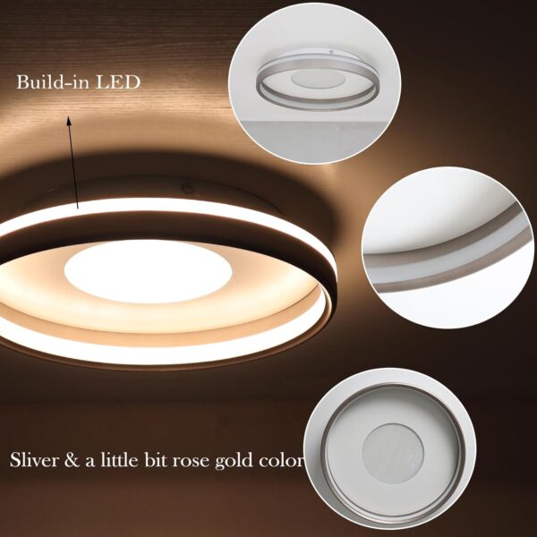 Led Ceiling Light with Remote Modern Flush Mount Ceiling Light for Bedroom Living Room Entryway Dimmable 3000k-6000k - Image 3