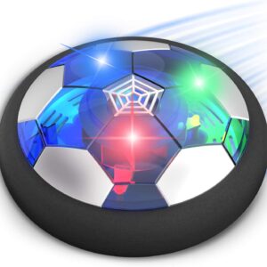 Hover Soccer Ball Boy Toy, Air Power Floating Hover Soccer with LED Light & Soft Foam Bumper, Kids Training Soccer Ball Indoor Outdoor Game, Birthday Gifts for Age 3 4 5 6 7 8-10 Years Old Boys Girls