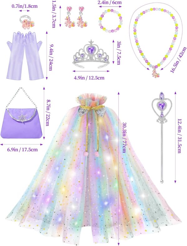 Light Up Princess Dress Up Costume for Girls Aged 3 4 5 6, Toddler Princess Toy Gift for Halloween Christmas - Image 6