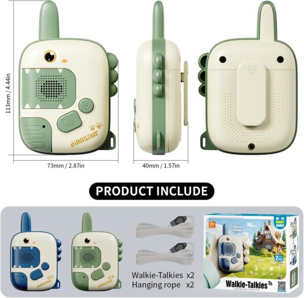 Kids Walkie Talkies Toys for Boys:Dinosaur Toys 2 Pack Birthday Gifts for 3 4 5-7 8 Year Old Boys Toys for 4 5 6 7 8-10 Year Old Camping Outdoor Games,Christmas Stocking Stuffers for Boys Girls - Image 4