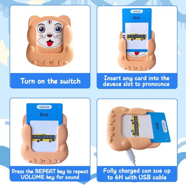 Talking Flash Cards Toddler Toys,Kids Toddler Flash Cards with 224/510 Sight Words,Montessori Toys,Bilingual English-Spanish，Learning Educational Toys for Kids Ages (224-Sight Words) - Image 7