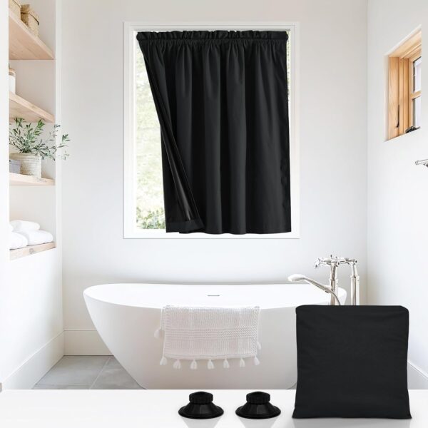 NICETOWN RV 100% Black Out Curtains for Camper Window, Lightweight Thermal Insulated Portable Window Treatments Energy Saving Blinds with Suction Cups for Travel, 1 Panel, W52 x L40 - Image 2