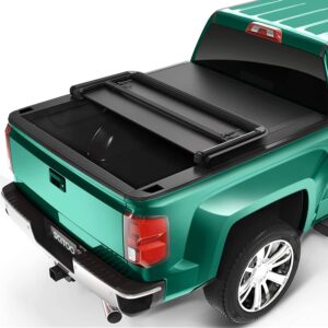 SCITOO Soft Tri-Fold Truck Bed Tonneau Cover Compatible for Chevy Colorado 2004-2013, for GMC Canyon 2004-2012 Fleetside 5'3"FT Bed Truck Bed Cover Kit