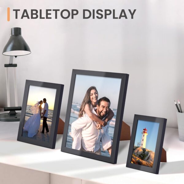 upsimples 10 Pack Picture Frames Set, Gallery Wall Frame Set for Wall Mounting or Tabletop Display, Multi Sizes Including 8x10, 5x7, 4x6 Family Photo Collage Frames for Wall Decor, Black - Image 6