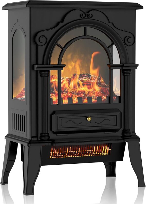 16inch Freestanding Electric Fireplace Heater, 1000W/1500W - Image 2