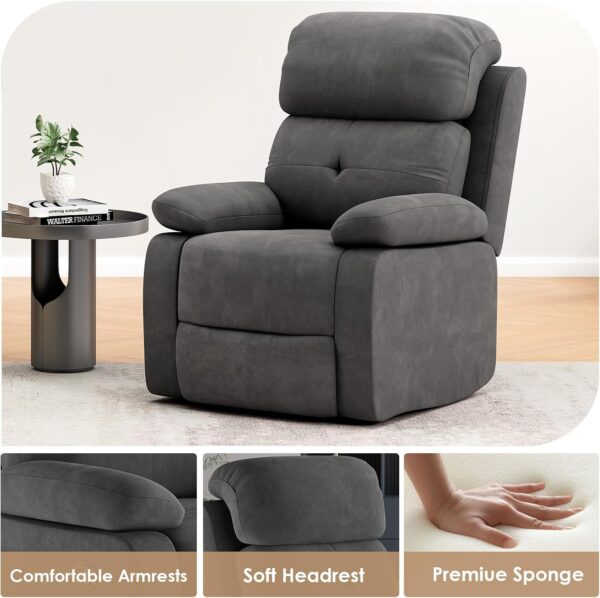 Small Manual Recliner Chairs for Adults Women for Living Room Small Spaces - Image 4