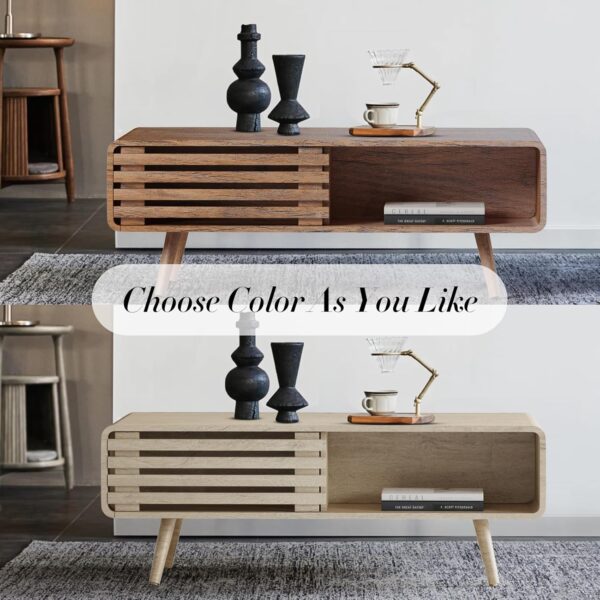 Coffee Table with Storage, Mid Century Modern Coffee Table for Living Room, Farmhouse, Rectangle Coffee Table, Wooden Center Table (Walnut) - Image 6