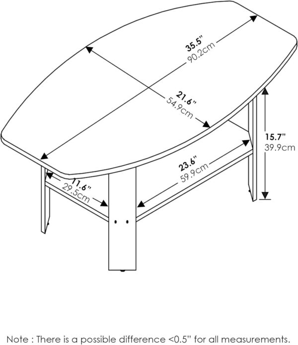 Furinno Simple Design Coffee Table, Espresso - Image 3