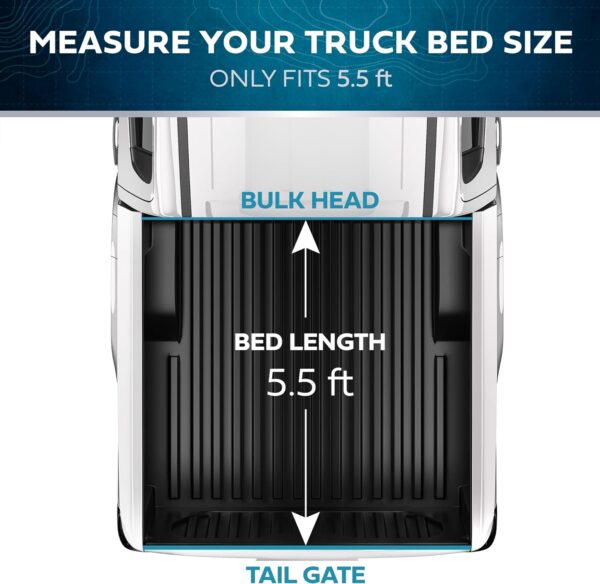 Soft Roll-Up Truck Tonneau Cover for Ford F-150 2015-2023 5.5 ft Bed, All-Weather Retractable Truck Bed Cover with Black Flag Graphic, Model Years 2015 2016 2017 2018 2019 2020 2121 2022 2023 - Image 6