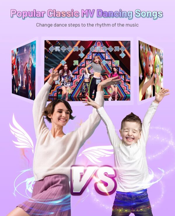 Unicorn Electronic Dance Mat for Kids and Adults - Wireless Dance Pad for TV with HD Camera, Plug and Play Double User Dance Mat Game, Christmas and Birthday Gift Toys for Girls and Boys - Image 2