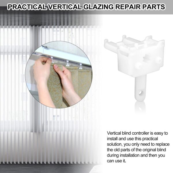 2pcs Vertical Blinds Replacement Parts, Vertical Blind Wand Control Replacement White Plastic Repair Accessories for Vertical Blinds Curtain - Image 6