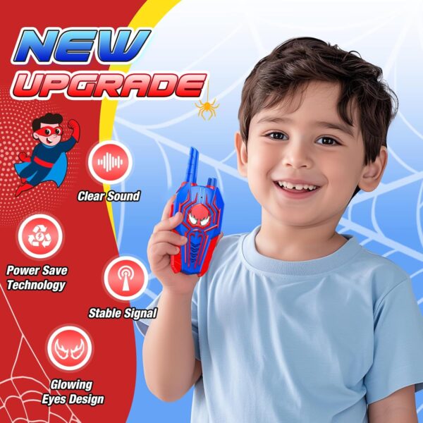 Spider Walkie Talkies for Kids: Toys Gifts for 3 4 5 6 7 8 9 Year Old Boys Girls Ages 5-7 Kids Walkie Talkies Outdoor Hiking 2 Way Radio Toy for 3-12 Year Old Boy Girl Halloween Birthday Gift Age 3-6 - Image 3