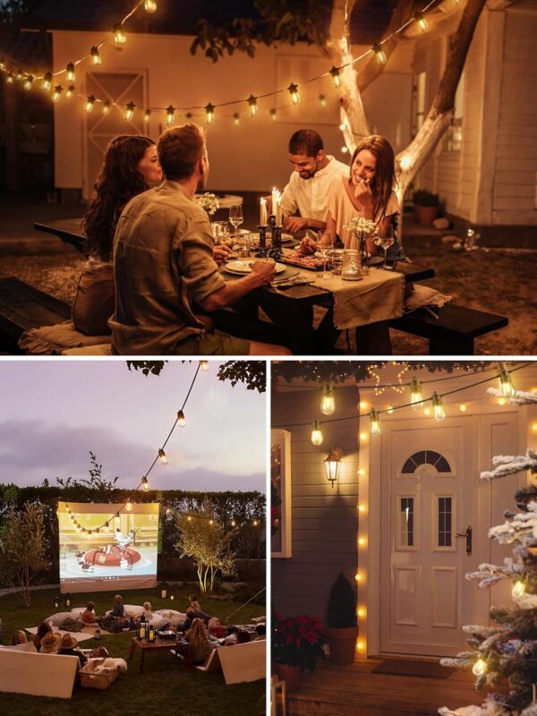 addlon 50FT LED Outdoor String Lights with Edison Shatterproof Bulbs, Weatherproof Strand, Commercial Grade Patio Lights, Decorative for Garden or Patio, Black - Image 7