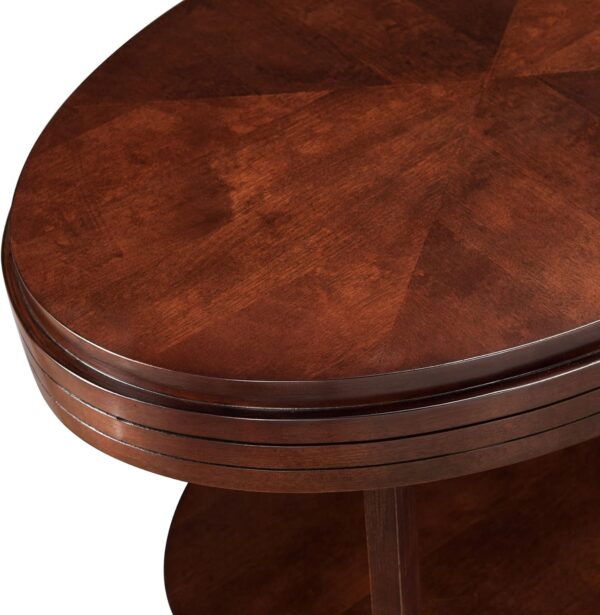 Leick Home 10109-CH Oval Small Coffee Table with Shelf, Chocolate Cherry, 23 in x 33 in x 19 - Image 7