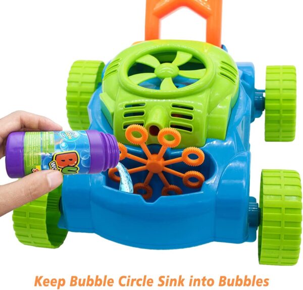 Lydaz Bubble Lawn Mower for Toddlers 1-3, Kids Bubble Blower Maker Machine, Outdoor Summer Push Backyard Gardening Toys, Halloween Birthday Gifts Toys for Preschool Baby Boys Girls Age 1 2 3+ Year Old - Image 5