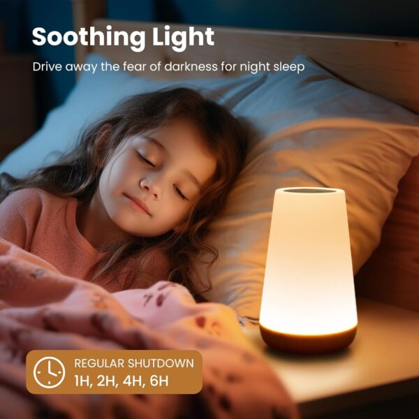 THAUSDAS Night Light, Dimmable Touch Lamp for Bedroom, Portable Table Bedside Lamp, 5 Brightness 13 RGB Colors, Night Lights for Baby Nursery Bathroom - Image 4