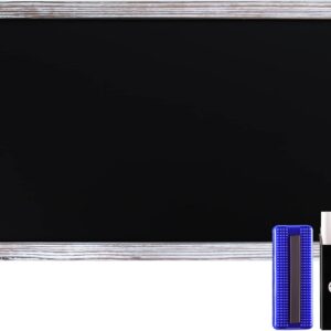 HBCY Creations 11" x 17" Whitewash Solid Wood Frame Wall Chalkboard, Magnetic Surface, Home Décor, Restaurant & Café Menus, Blackboard, Includes Chalk, Eraser & Hanging Hardware