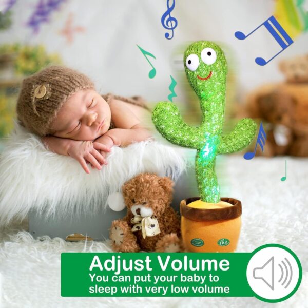 Pbooo Dancing Talking Cactus Mimicking Toy,Talking Repeat Singing Sunny Cactus Toy 120 Pcs Songs for Baby 15S Record Your Sound Sing+Dancing+Recording+LED - Image 4
