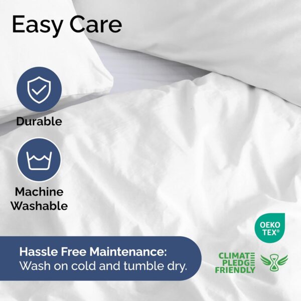 Duvet Cover Queen Size Set - Extra Soft Queen Size Duvet Cover - 90" x 90" Queen Duvet Cover w/ 2 Pillow Shams - Hotel Luxury, Easy Care & Fade Free - Comforter Cover w/ Zipper Closures & Ties (White) - Image 6