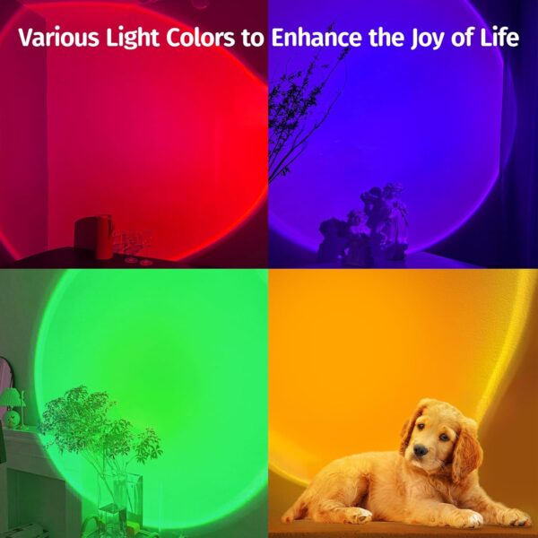Sunset Lamp Projector with APP & Button Control, 360 Degree Rotation Multiple Colors Changing LED Lamp Night Light, Sunset Light for Bedroom Decor/Party/Christmas Gifts/Tiktok Live/Room Decor - Image 5