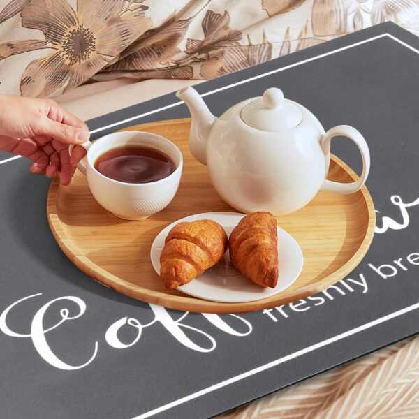 Dish Drying Mat, 17"x32" Absorbent Coffee Bar Mat for Countertops, Coffee Bar Accessories with Coffee Cup Pattern for Kitchen Counter Coffee Maker Coffee Pot Dining Room Decoration, DarkGrey - Image 7