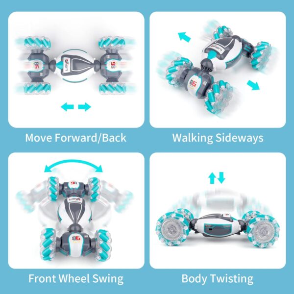 Gesture Sensing RC Stunt Car Toys for 6-12 yr Boys&Girls - Best Birthday Gifts for Kids, 2.4Ghz H&Controlled Remote Control Twist Cars, PREPOP 4WD Transform Off Road for Rotating - Image 4