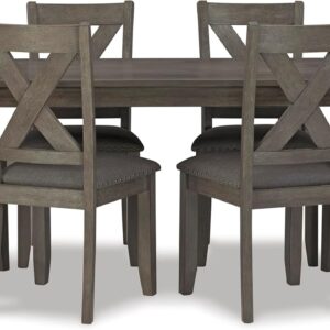Signature Design by Ashley Caitbrook Rustic 7 Piece Dining Set, Include Table and 6 Chairs, Gray