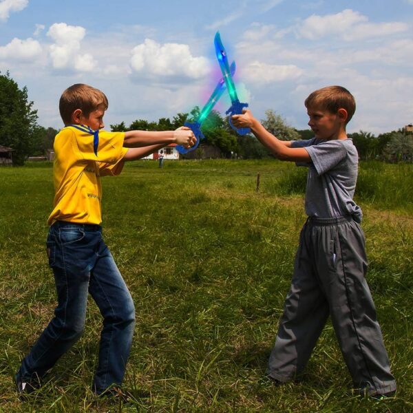 ArtCreativity Light Up Shark Sword for Kids (Set of 2) - 15 Inch Light Up Boy Toys with Flashing LED Lights, Toys for Boys 4-6 - Fun Play Swords Gifts for Kids - Elevate Your Kids Halloween Costume - Image 5