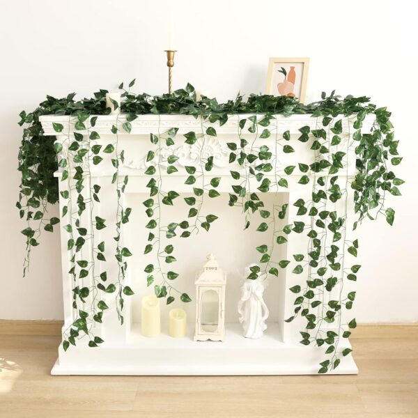 CEWOR 24 Pack 173ft Artificial Ivy Greenery Garland, Fake Vines Hanging Plants Backdrop for Room Bedroom Wall Decor, Green Leaves for Jungle Theme Party Wedding Decoration - Image 3