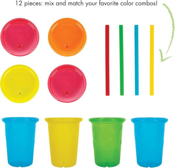 The First Years Take & Toss Toddler Straw Cups - Spill Proof and Dishwasher Safe Toddler Cups with Straws - Toddler Feeding Supplies - 10 Oz - 4 Count - Image 2