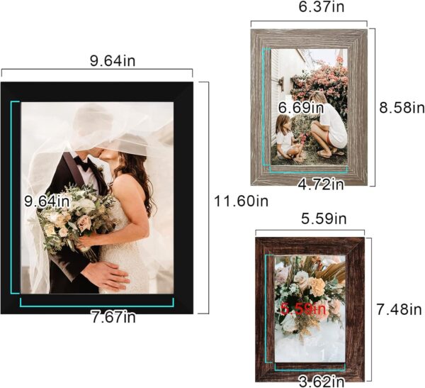 LUCKYLIFE Picture Frame Set 10-Pack, Gallery Wall Frame Collage with 8x10 5x7 4x6 Frames in 3 Different Finishes - Image 6