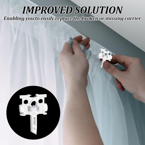 12 PCS Vertical Blinds Repair Kit Carrier with Stem and Gear Vertical Blind Repair Tabs Fixers Replacement Blinds Vertical Slats for Sliding Glass Doors Carrier Clips Blinds Curtain Accessories - Image 5
