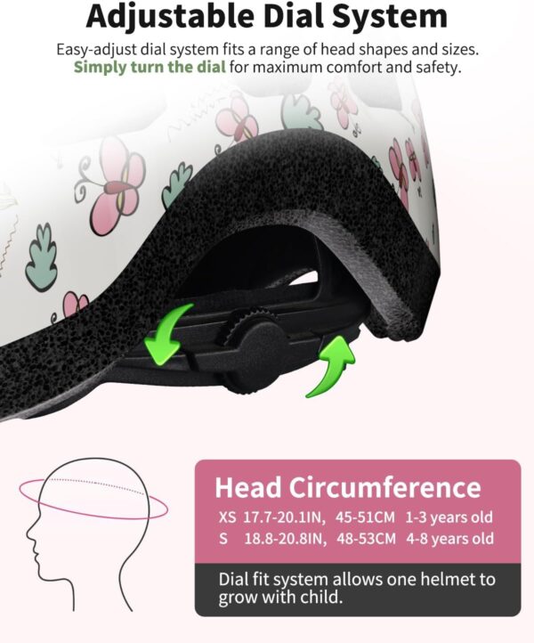 Kids/Toddler Bike Helmet for Infant/Baby to Children 1/2/3/4/5/6/7/8 Years Old, Kids Helmets Ages 1-2/2-4/3-5/5-8,Skateboard Helmets for Boys and Girls - Image 6