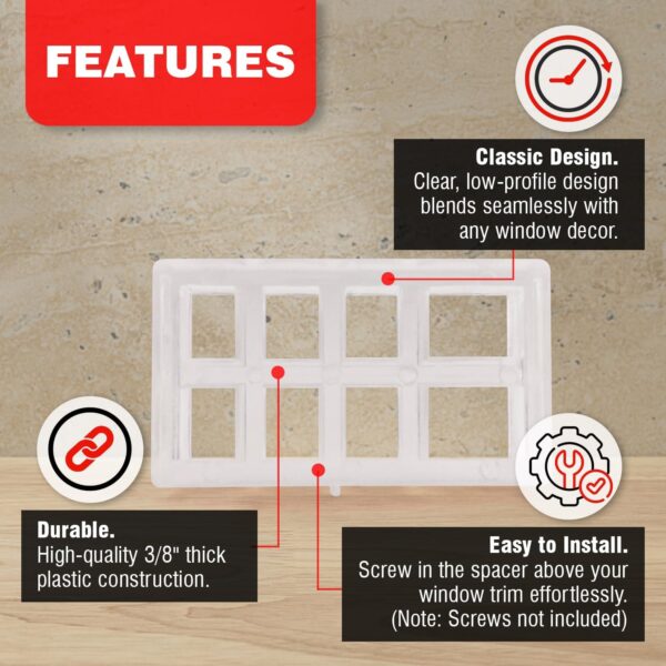 Amazing Drapery Hardware Bracket Spacer Blocks 8ct – Durable Extension Clear Plastic Brackets for Blinds and Shades, Ideal for Home and Office Window Treatments - Image 2