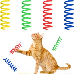 SPOT Thin Colorful Springs Cat Toy - Bouncy Toys for Medium Indoor Cat Breeds to Bite, Swat, Chase - Keeps Cats & Kittens Entertained for Hours - Includes Ten 3” Wide Spiral Springs, Assorted Colors