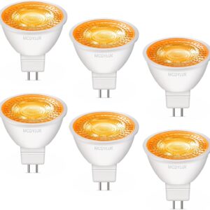 LED MR16 Orange Light Bulb 4W, 20W 35W 50W Halogen Equivalent, 12V Low Voltage GU5.3 Bi-Pin Led Orange Bulbs for Halloween Outdoor Landscape Yard Garden Tree Pool Holiday Lighting, 38 Deg, 6 Pack