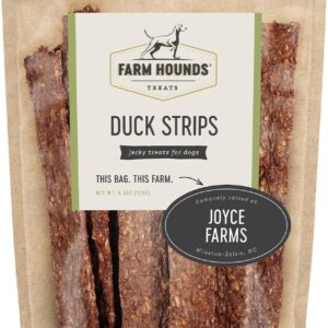 Farm Hounds Duck Strips - Premium Natural Duck Jerky for Dogs - Made from 100% Humanely Raised Duck - Break-to-Size - Great for Training & Treats - No Added Fillers - Made in USA - 4.5 oz - 1 Pack