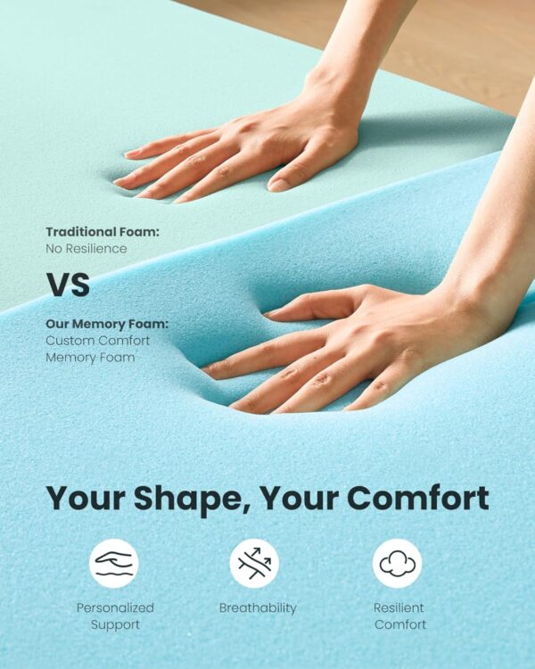 Dreamsmith 3 Inch Memory Foam Mattress Topper Full, Cooling Gel-Infused Bed Topper for Back Pain with Removable Soft Cover, CertiPUR-US Certified, Full - Image 3
