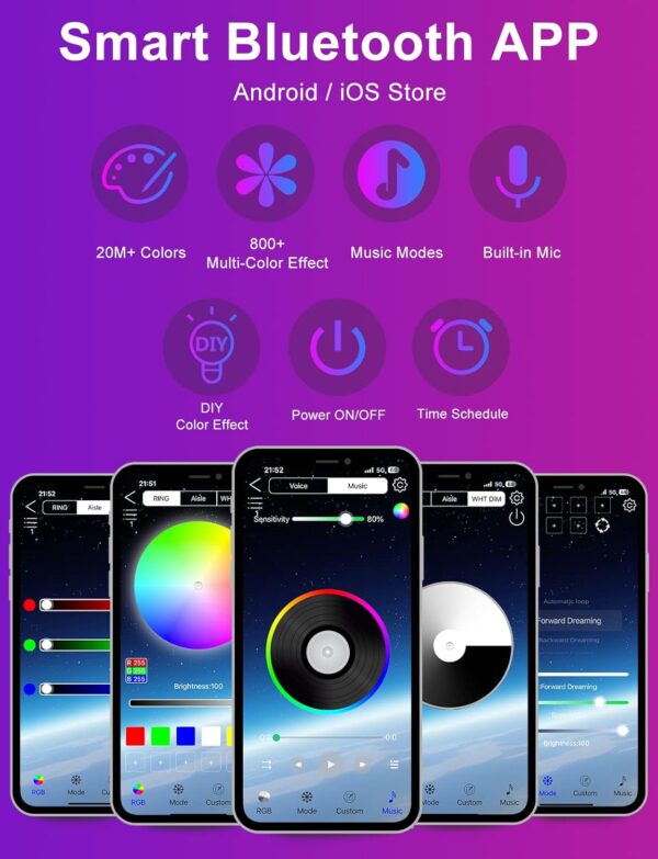 Corner Floor Lamp,60” Smart RGB LED Corner Lamp with App and Remote Control, Color Changing Ambience Light with Music Sync, Easy to Install, Led Floor Lamp for Living Room Bedroom Gaming Room - Image 2