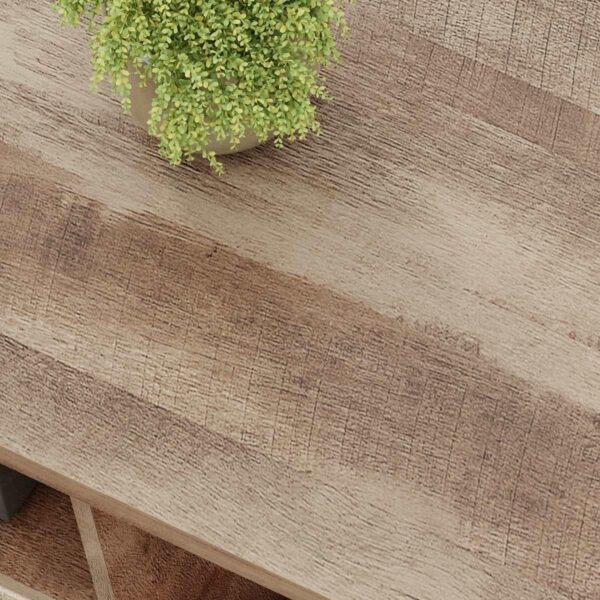 FATORRI Coffee Table for Living Room, Rustic Wood Center Table with Shelves, Farmhouse Rectangle Cocktail Tea Tables (Rustic Oak) - Image 3