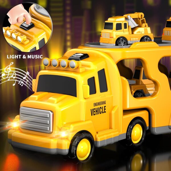 Bennol Toddler Boy Toys for 1 2 3 4 5 Year Old Boys, Toddler Car Trucks Bus Toys for Toddler Boys Ages 1-3 3-5, 5 in 1 Construction Car Truck Bus Boys Toddlers Birthday Gifts - Image 2