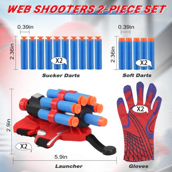 Web Shooters Toy for Kids 2 Pack, Toy for 3 4 5 6 7 8 Year Old Boy, Web Slinger Boy Toys with Spider Glove Launcher, Toys for Boys 4-6, Birthday Gifts for Boys 6-8 - Image 2