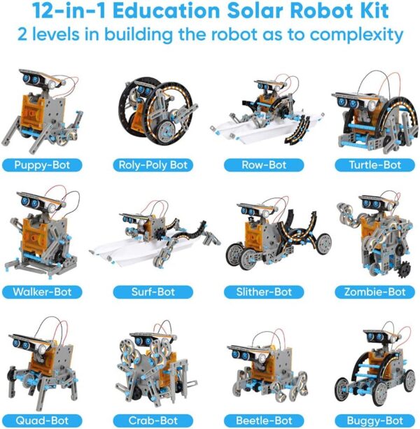 Sillbird STEM 12-in-1 Education Solar Robot Toys for Boys Ages 8-13, DIY Building Science Experiment Kit Birthday Gifts for Kids 8 9 10 11 12 13 Years Old, Solar Powered by The Sun - Image 2