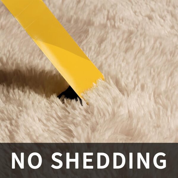 Sour Lemon Area Rugs 9x12 Living Room, Beige Large Area Rug Shag Shaggy Carpet Soft Plush Furry Bedside Rug, Machine Washable Area Rugs for Bedroom Kids Girls Boys Home Decor Anti Slip - Image 5