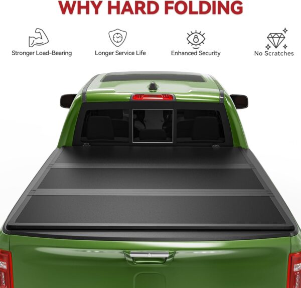 YITAMOTOR FRP Hard Tri Fold Truck Bed Tonneau Cover Fits for Toyota Tacoma 2024 5 ft Bed (Excl. Trail Edition) - Image 9